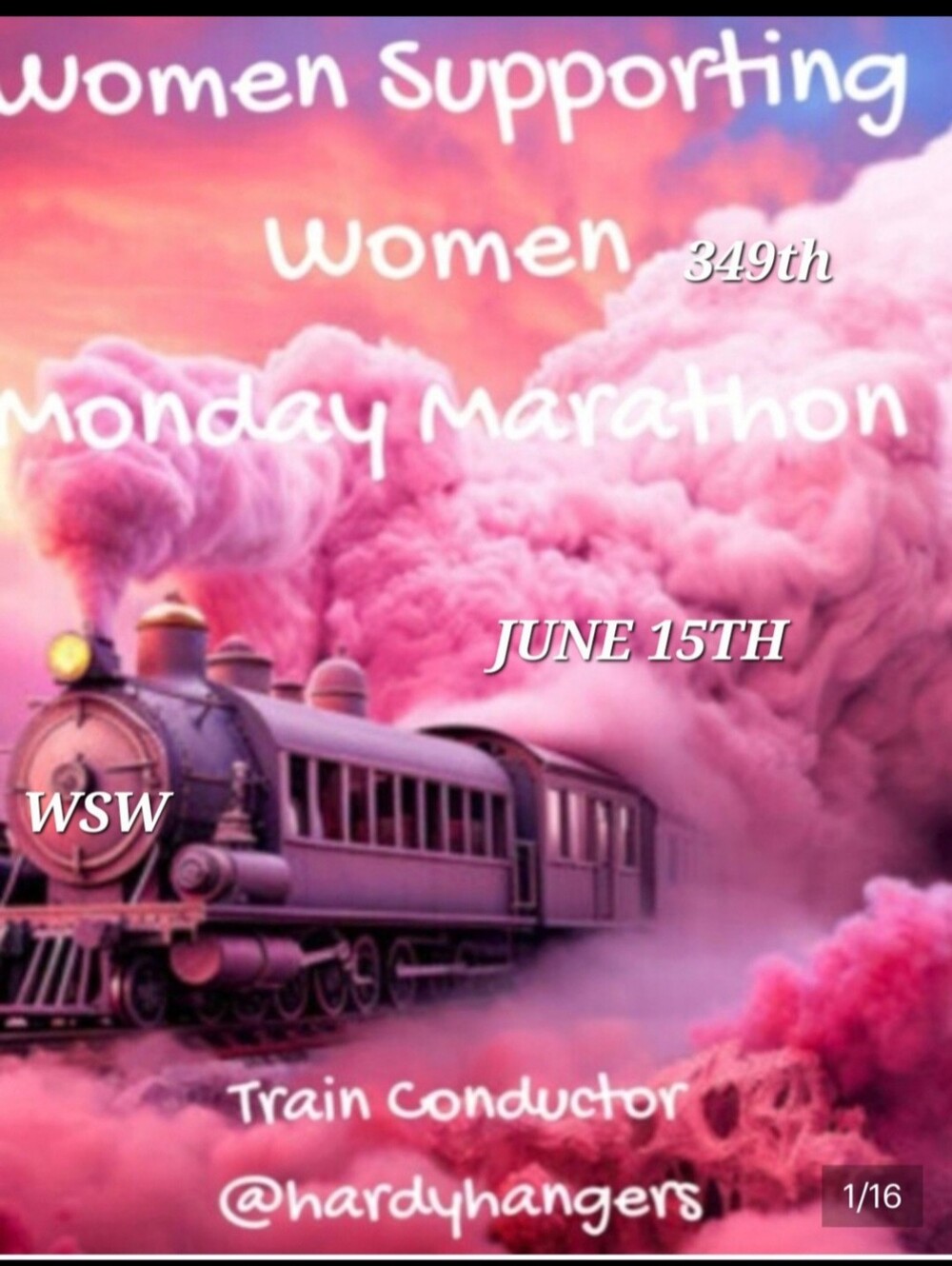 WSW 349th MONDAY  MARATHON TRAIN JUNE 15th❤️🚂❤️ (Booked)